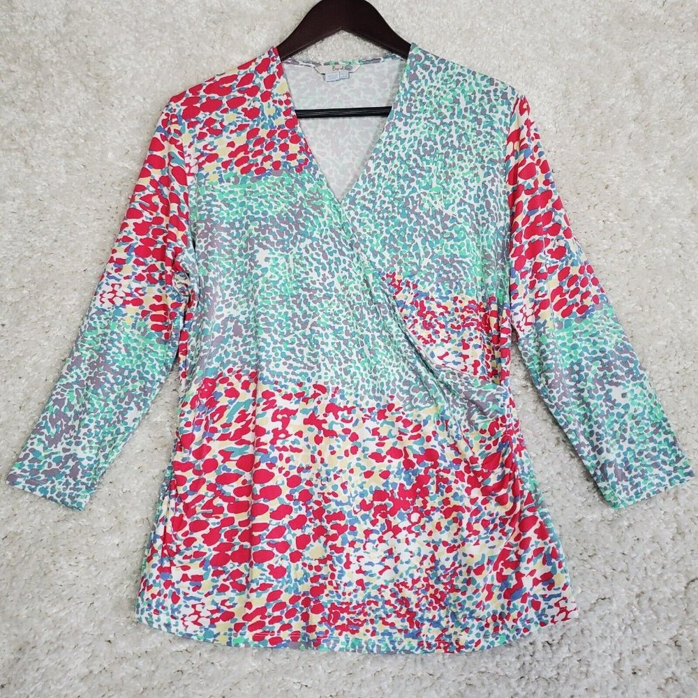 Boden Multicolor Blouse - Red, Green, Gray